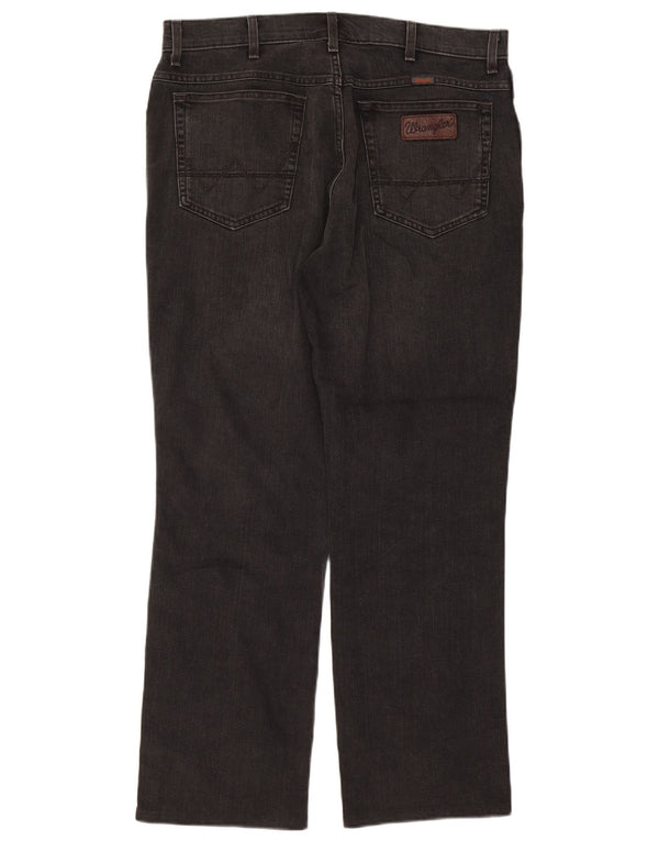 Wrangler Mens Texas Stretch Straight Jeans W38 L32 Grey Cotton