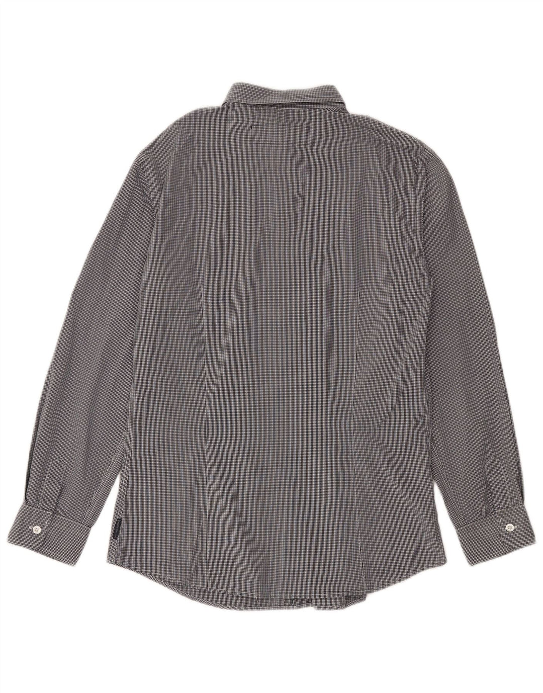Armani Jeans Mens Slim Shirt Large Navy Blue Gingham