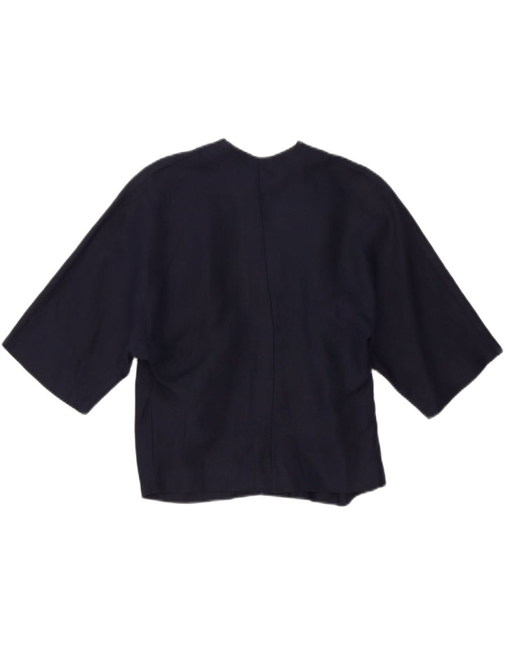 VINTAGE Womens Short Sleeve 2 Button Blazer Jacket IT 44 Medium Navy Blue Vintage Vintage and Second-Hand Vintage from Messina Hembry 