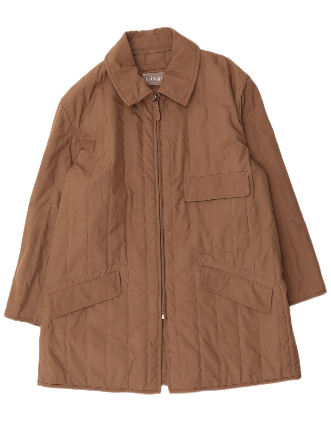 Allegri Womens Overcoat IT 48 XL Brown Polyester