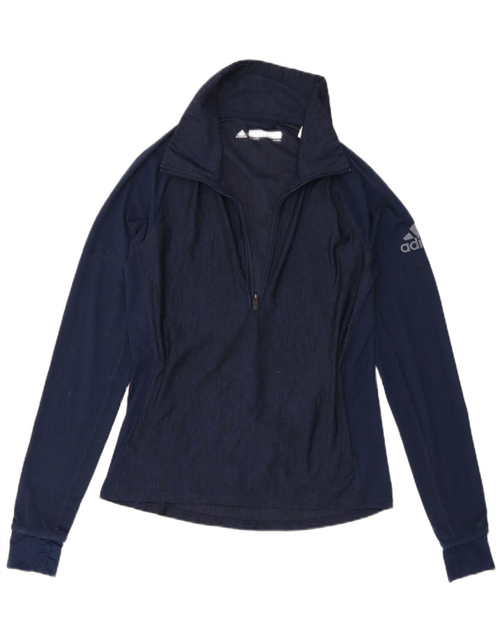 Adidas Womens Graphic Pullover Tracksuit Top UK 8/10 Small Navy Blue
