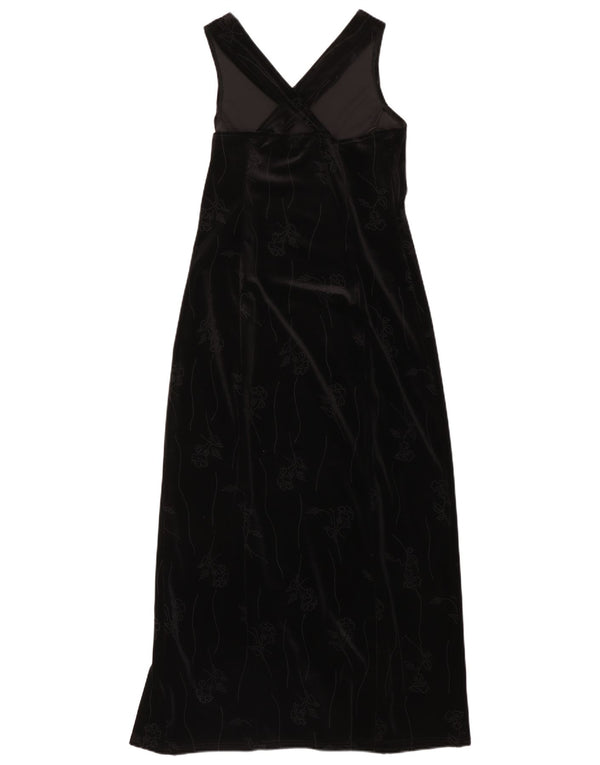NEW LOOK Womens Sleeveless Velvet Maxi Dress UK 14 Medium Black Floral