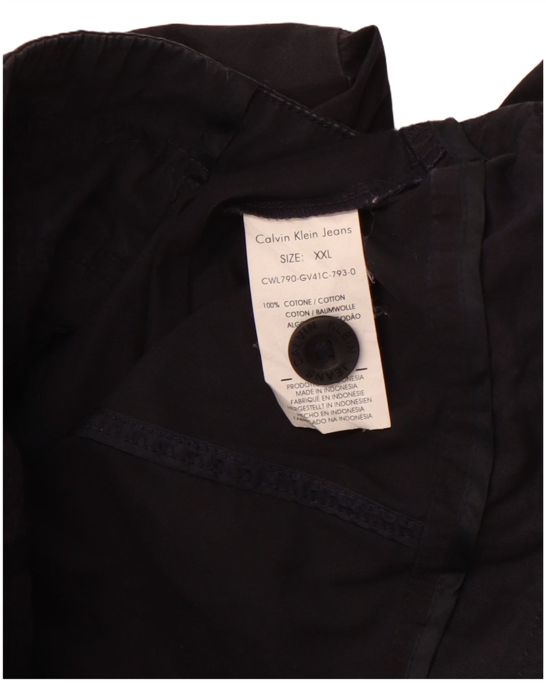 CALVIN KLEIN JEANS Womens Military Jacket UK 20 2XL Navy Blue Cotton