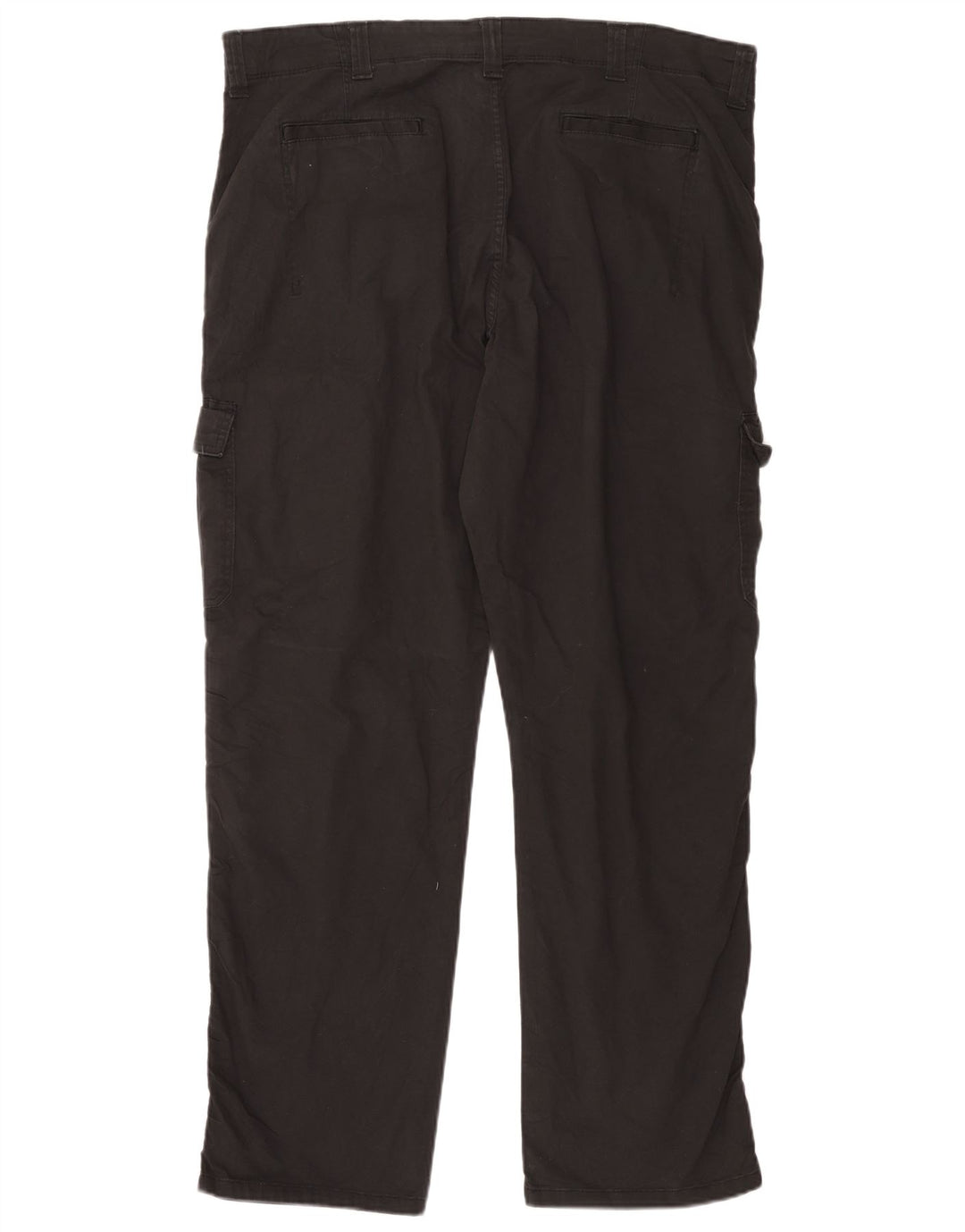 WRANGLER Mens Straight Cargo Trousers W40 L32 Black Cotton