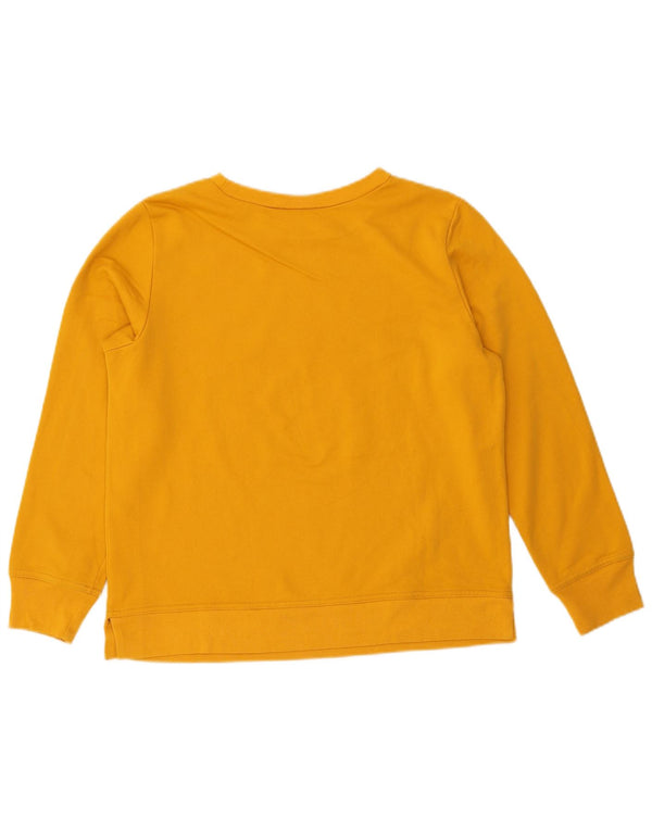 GAP Womens Oversized Graphic Sweatshirt Jumper UK 10 Small Yellow Cotton
