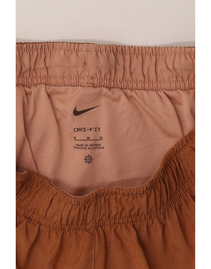 Nike Womens Sport Shorts UK 12 Medium Brown Polyester