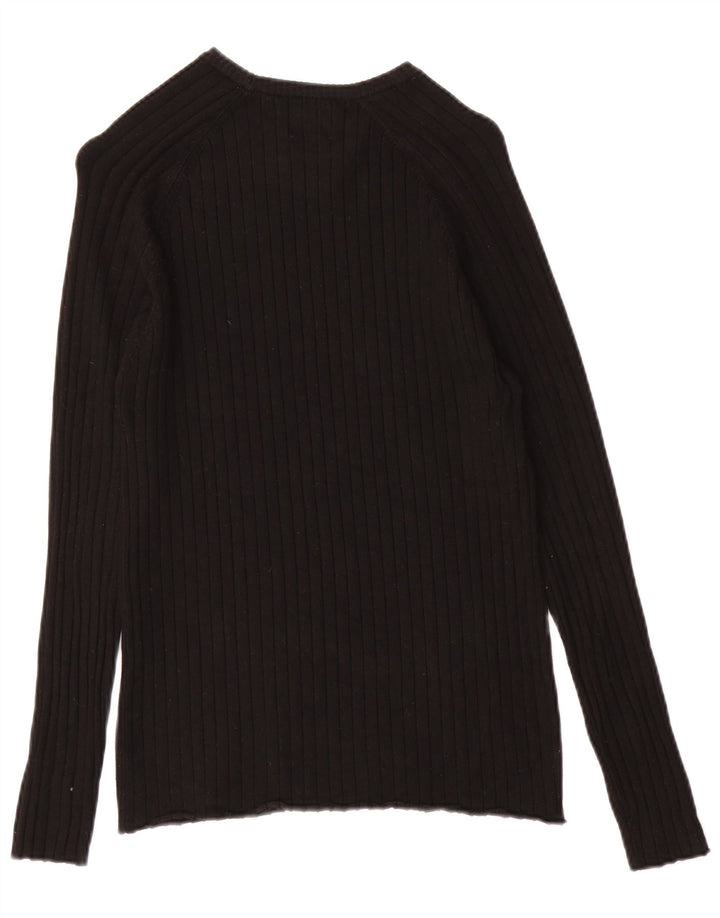 Zara Mens Boat Neck Jumper Sweater Small Black Viscose