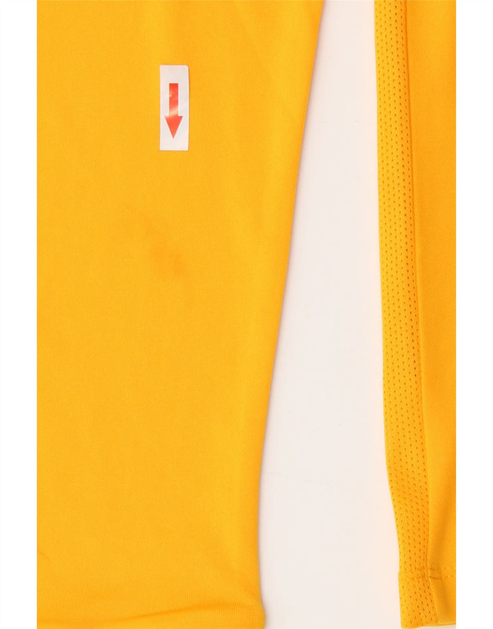 Nike Mens Dri Fit Graphic Top Long Sleeve Medium Yellow Polyester