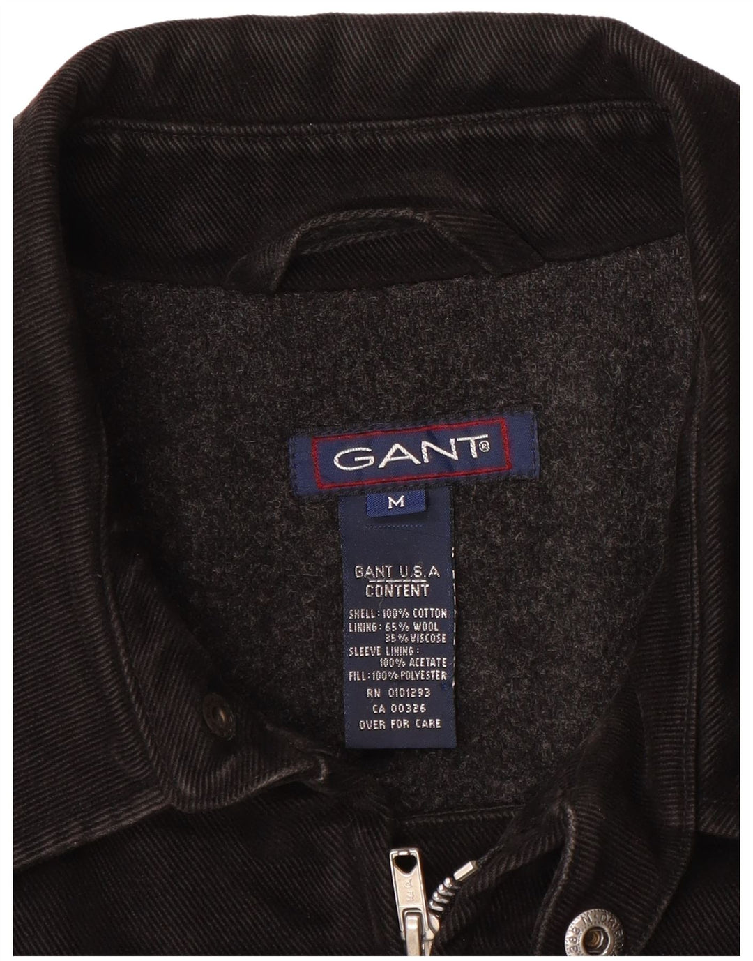 GANT Mens Bomber Jacket UK 38 Medium Black Cotton