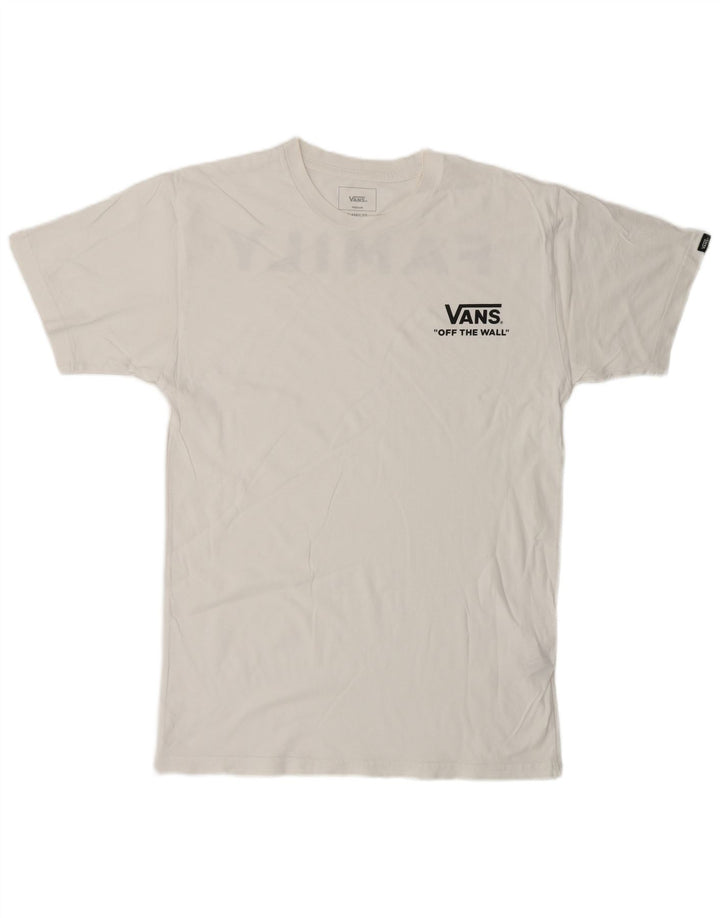 VANS Mens Classic Fit Graphic T-Shirt Top Medium White Cotton