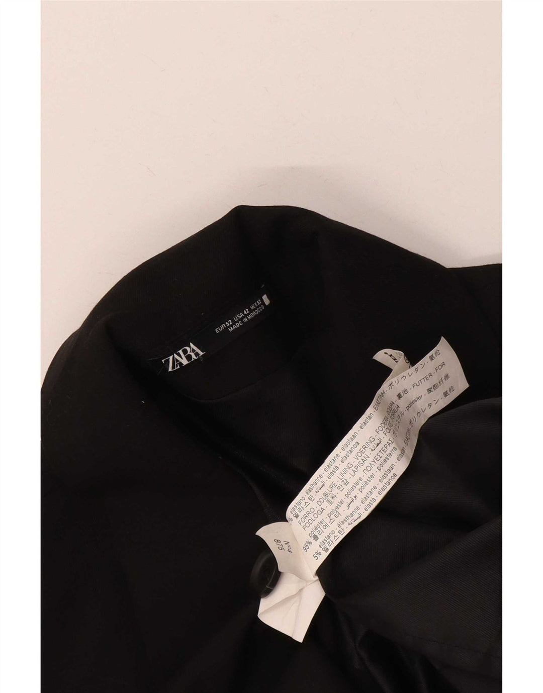 Zara Mens Blazer Jacket EU 52 Large Black Polyester