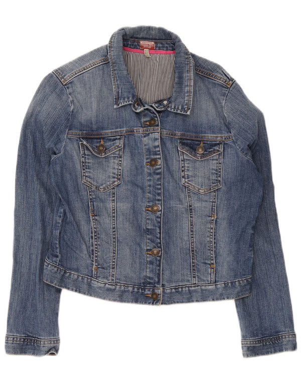 Joules Womens Crop Denim Jacket UK 16 Large Blue Cotton