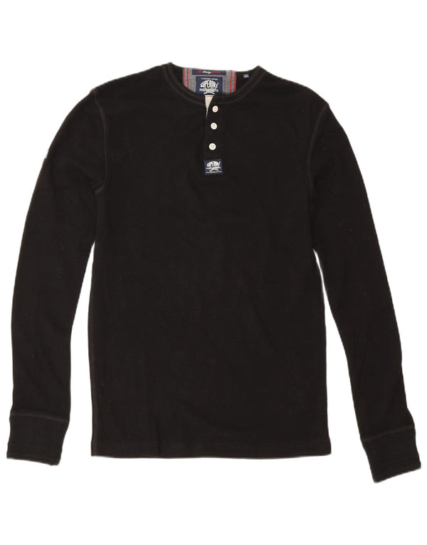 Superdry Mens Top Long Sleeve Small Black