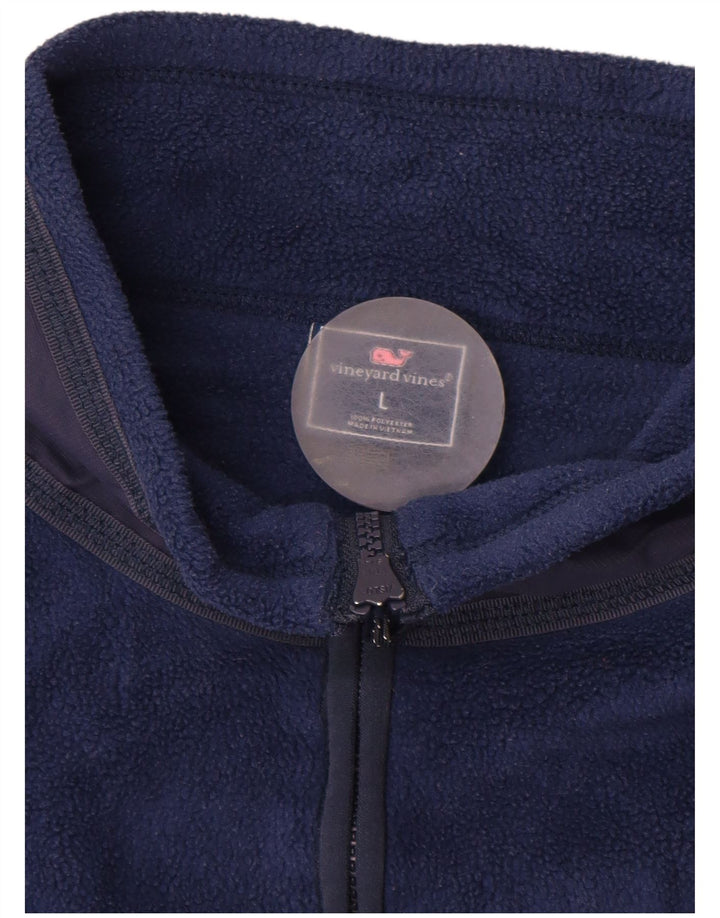 VINEYARD VINES Mens Fleece Gilet UK 40 Large Navy Blue Polyester