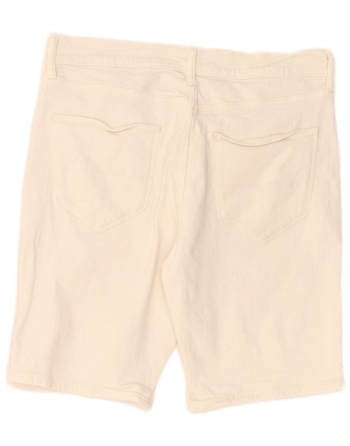 Marks & Spencer Mens Denim Shorts W32 Medium White Cotton