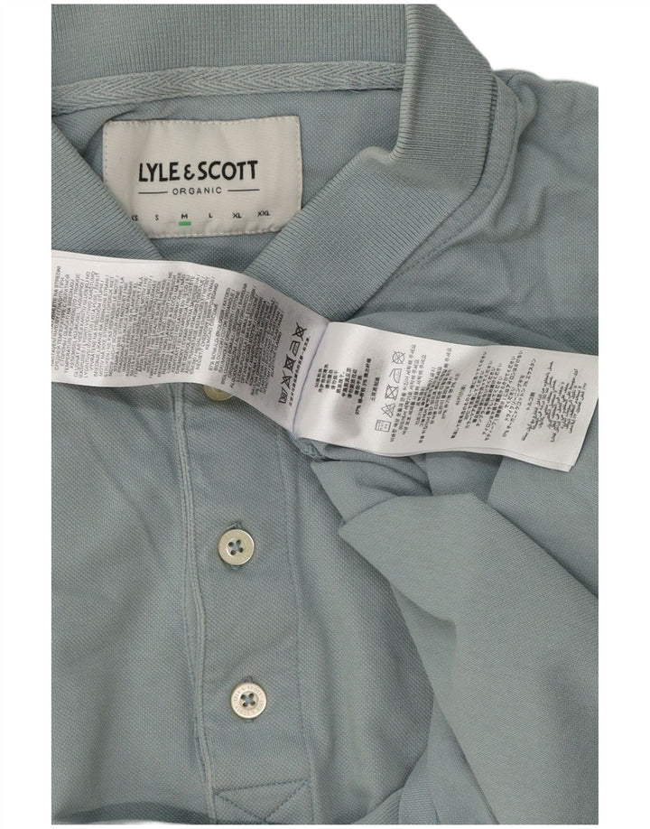 Lyle & Scott Mens Polo Shirt Medium Blue Cotton