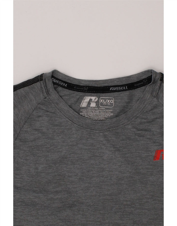 RUSSELL ATHLETIC Boys Dri-Power T-Shirt Top 14-15 Years XL Grey