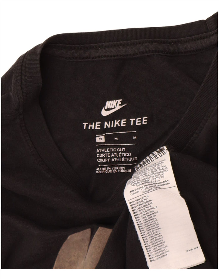 Nike Mens Athletic Cut Graphic T-Shirt Top Medium Black Cotton