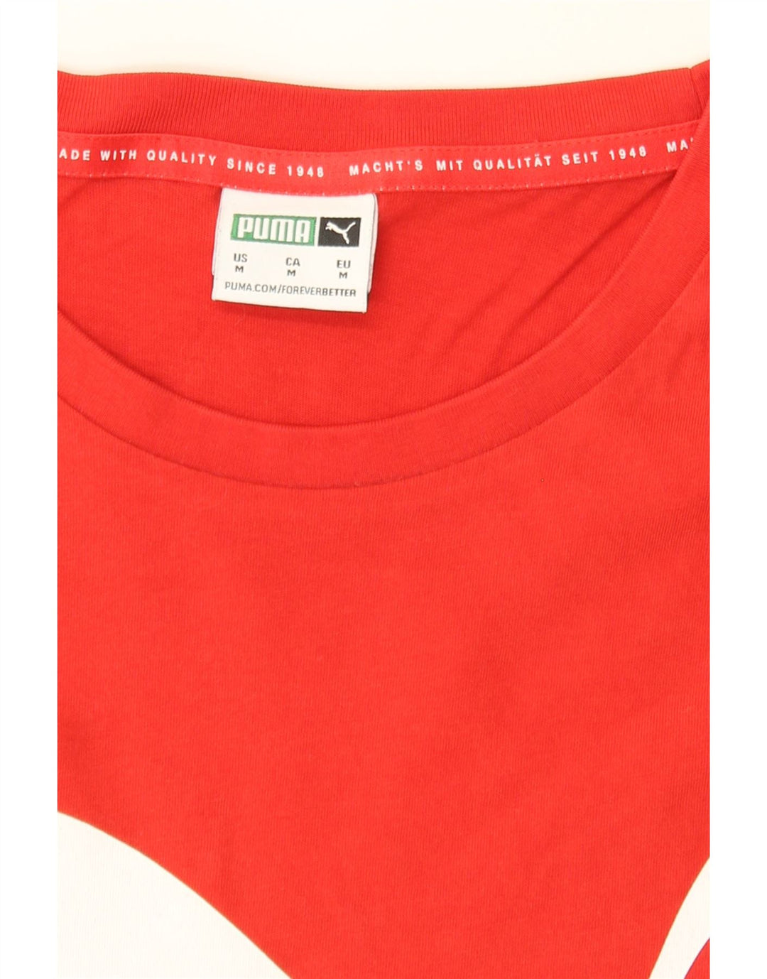 PUMA Mens Graphic T-Shirt Top Medium Red Cotton Vintage Puma and Second-Hand Puma from Messina Hembry 