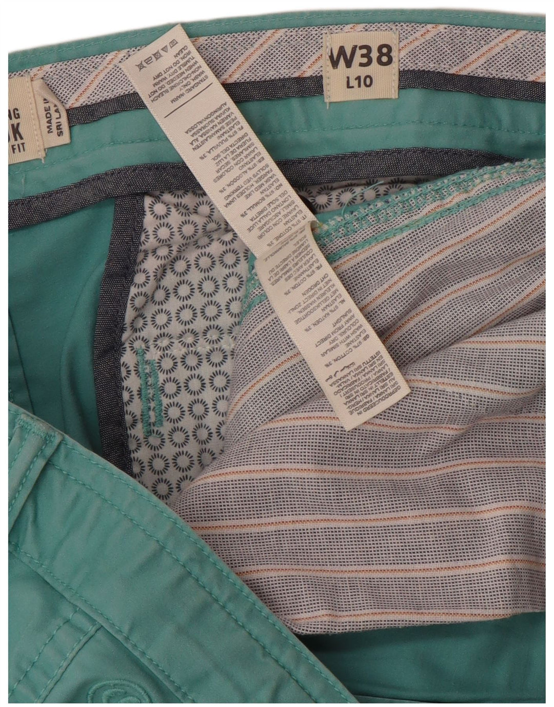 FAT FACE Mens Chino Shorts W38 XL  Turquoise Cotton