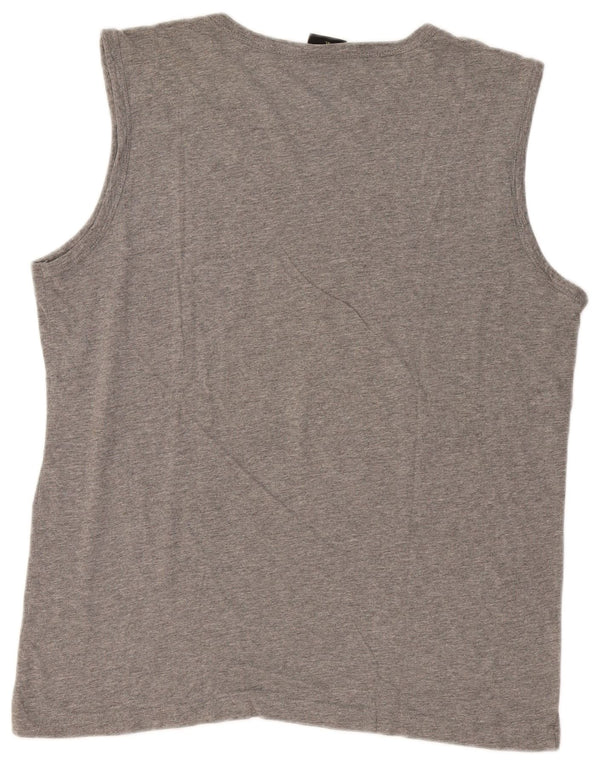UNCLE SAM Mens Graphic Vest Top XL Grey Cotton