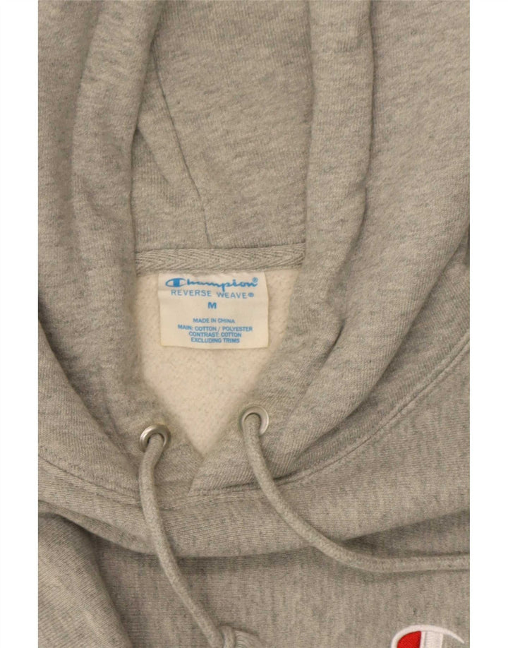 Champion Mens Reverse Weave Hoodie Jumper Medium Grey Flecked Cotton