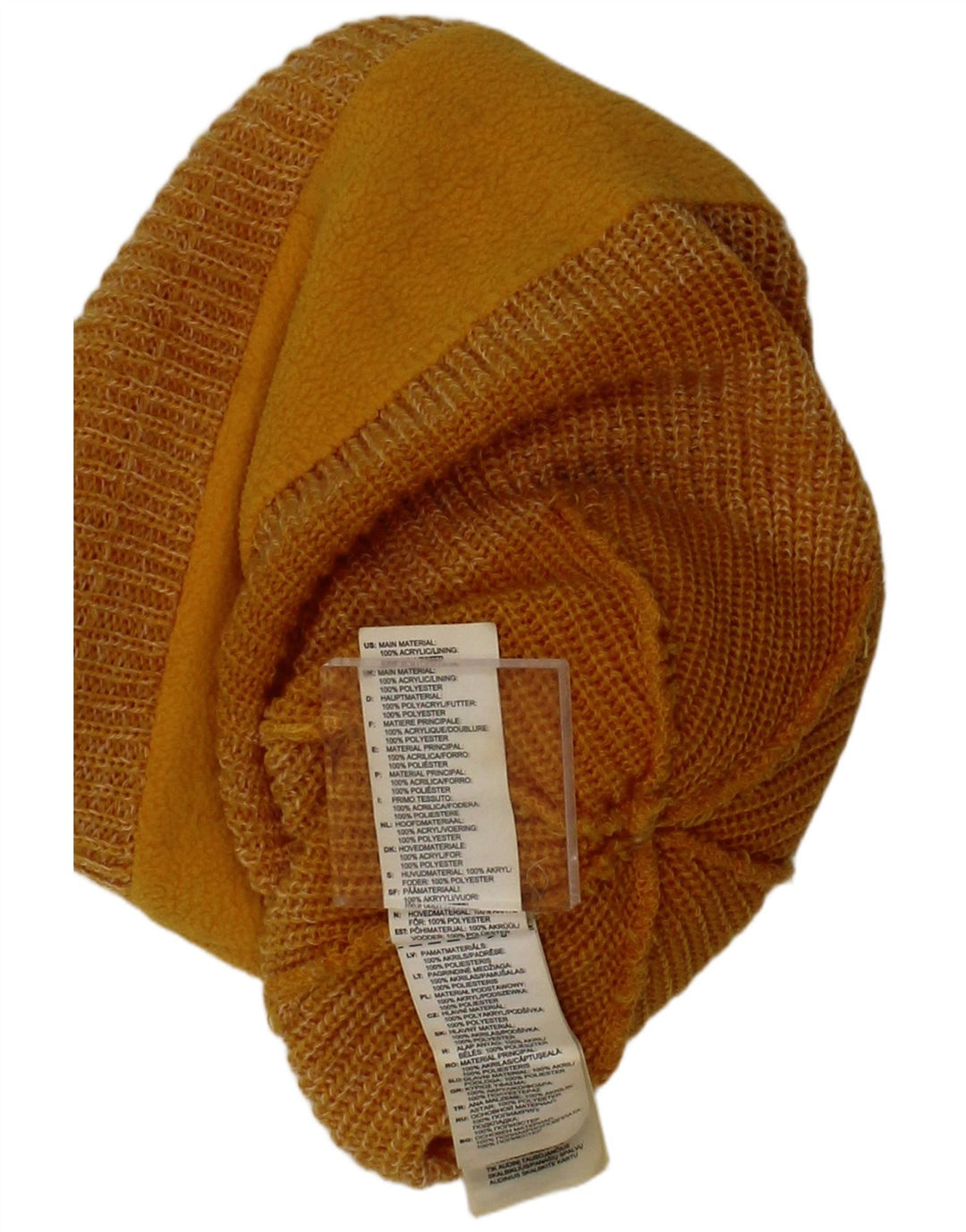 Adidas Womens Knit Bobble Hat One Size Yellow Striped Acrylic