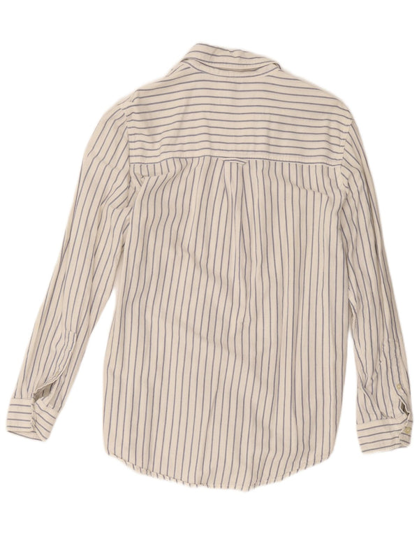 Chaps Mens Shirt Small White Striped Cotton