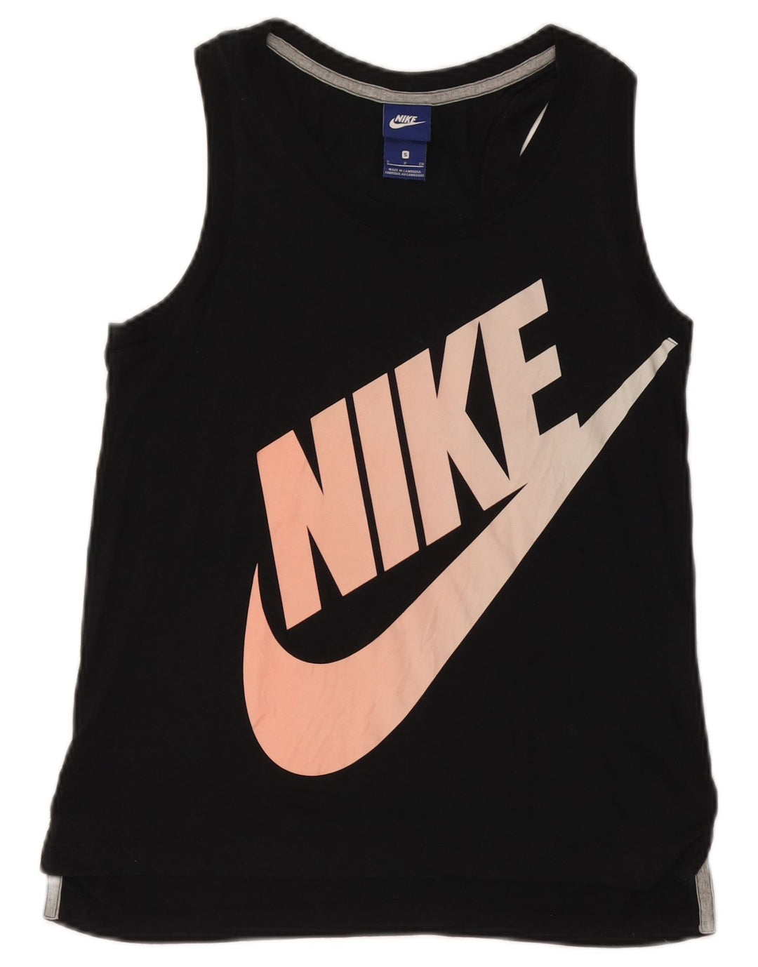 NIKE Womens Graphic T-Shirt Top UK 10 Small Black