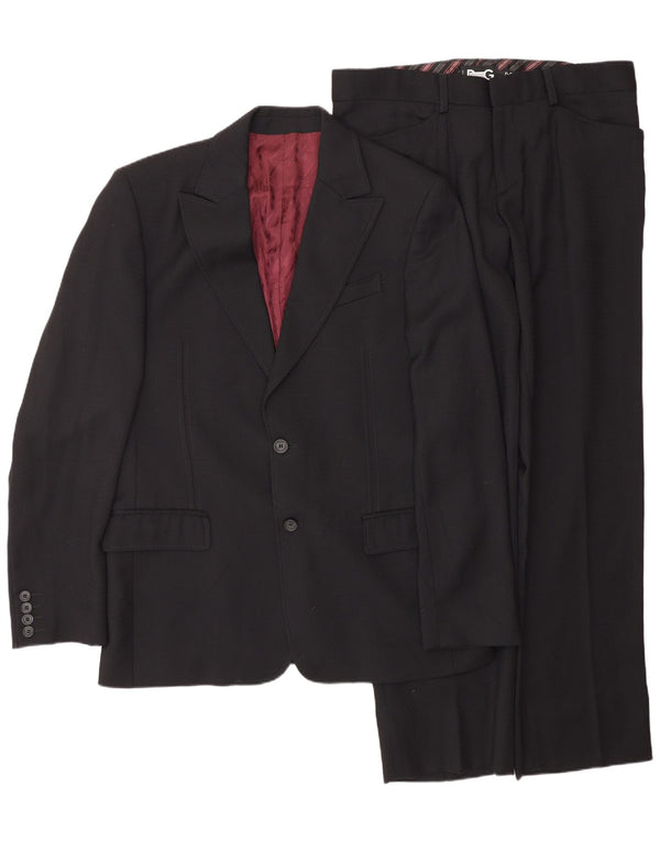 DOLCE & GABBANA Mens 2 Piece Suit IT 50 Large W36 L31 Black New Wool