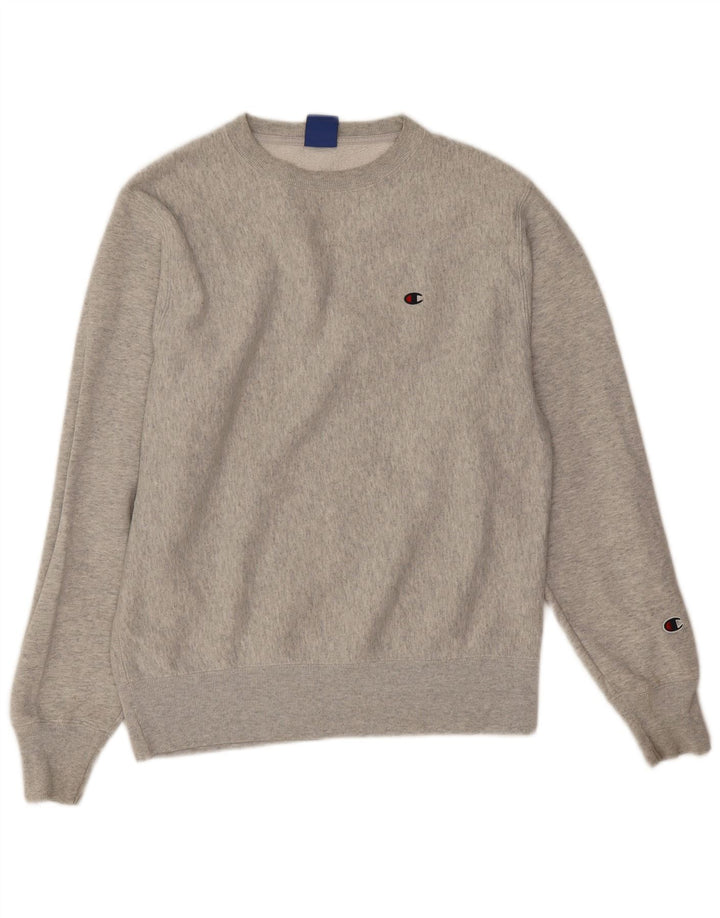 Champion Mens Sweatshirt Jumper Small Grey Flecked Cotton