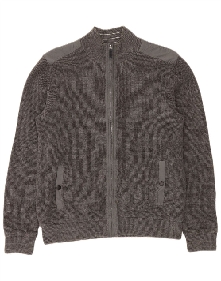 Marks & Spencer Mens Blue Harbour Regular Fit Cardigan Sweater Medium Grey