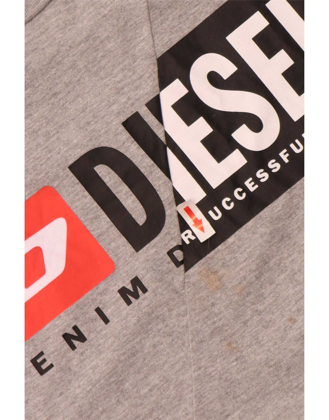 Diesel Mens Graphic T-Shirt Top Medium Grey Flecked Cotton