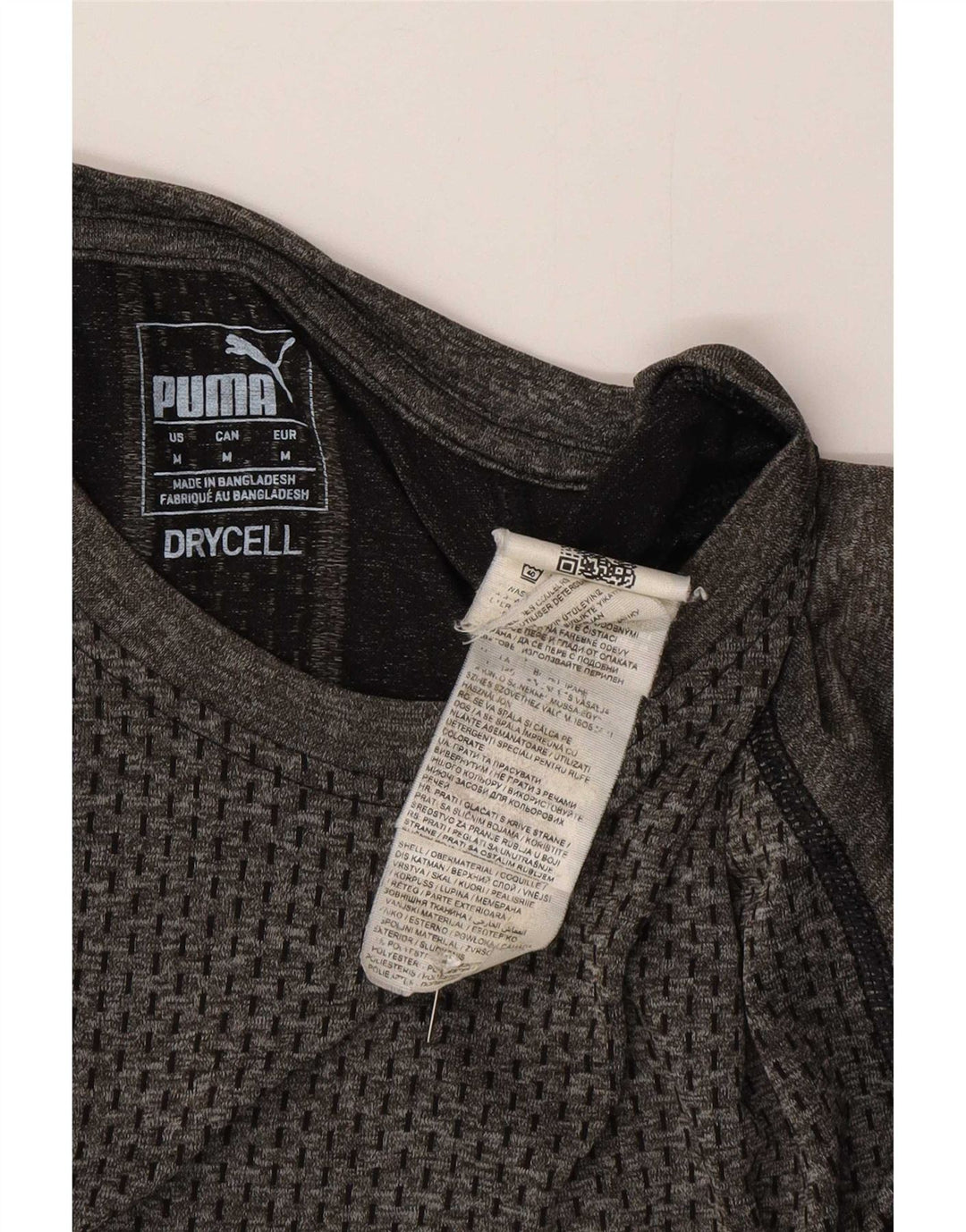 Puma Mens T-Shirt Top Medium Grey Polyester