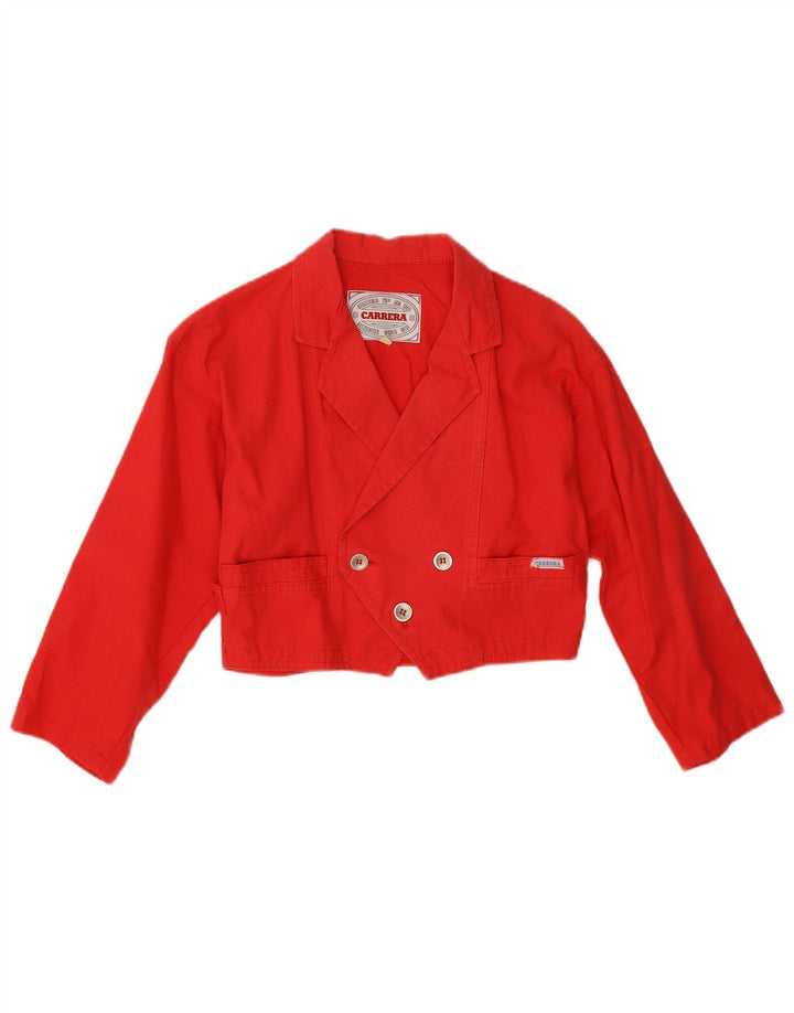 Carrera Womens Crop Double Breasted Blazer Jacket UK 10 Small Red