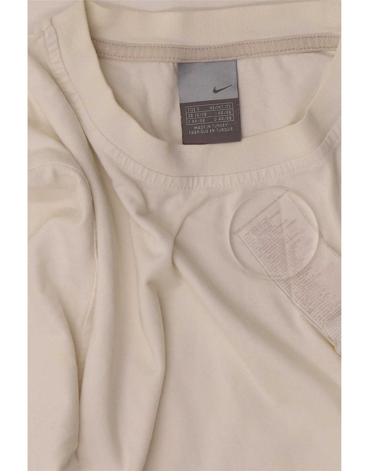 Nike Mens Top Long Sleeve UK 36/38 Small White Cotton