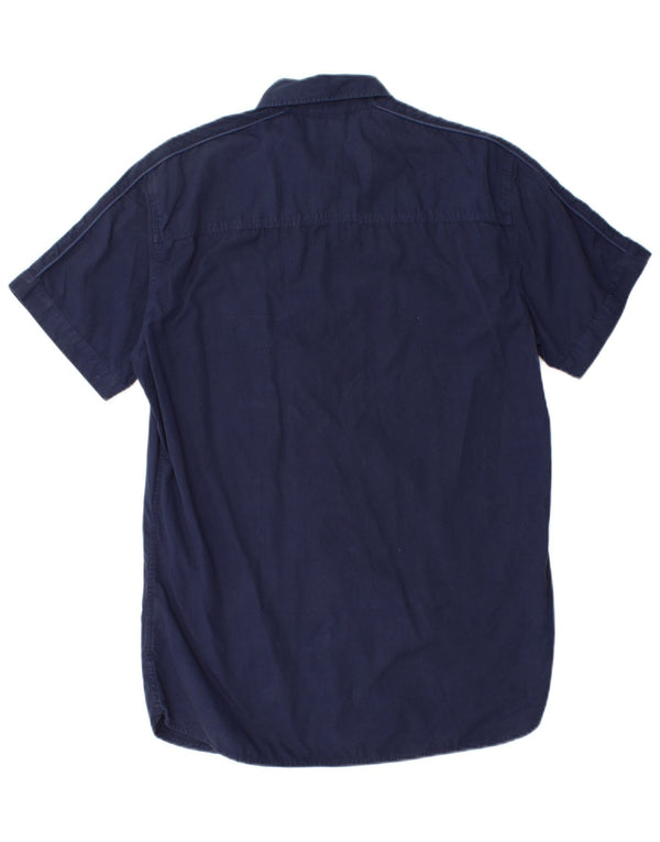 North Sails Mens Short Sleeve Shirt Medium Navy Blue Cotton