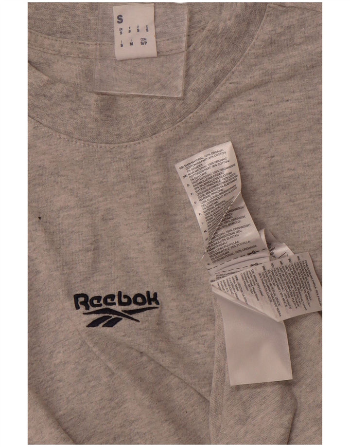 REEBOK Mens Graphic T-Shirt Top Small Grey Cotton