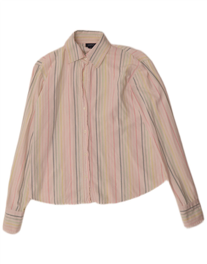 Gant Womens Oversized Shirt UK 10 Small Multicoloured Pinstripe Cotton