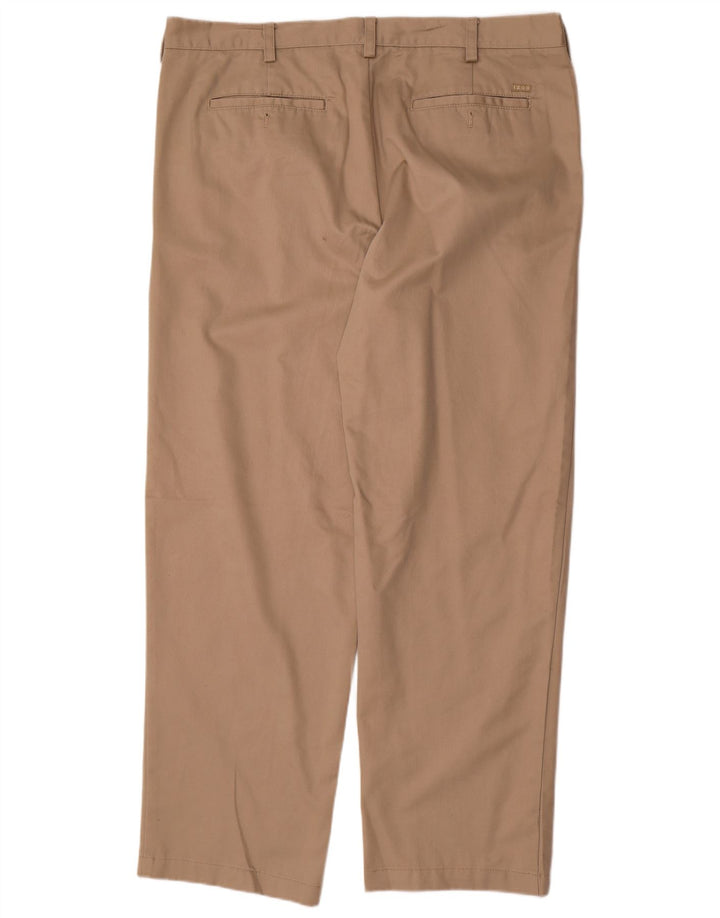 IZOD Mens Classic Fit Chino Trousers W40 L32  Beige Cotton