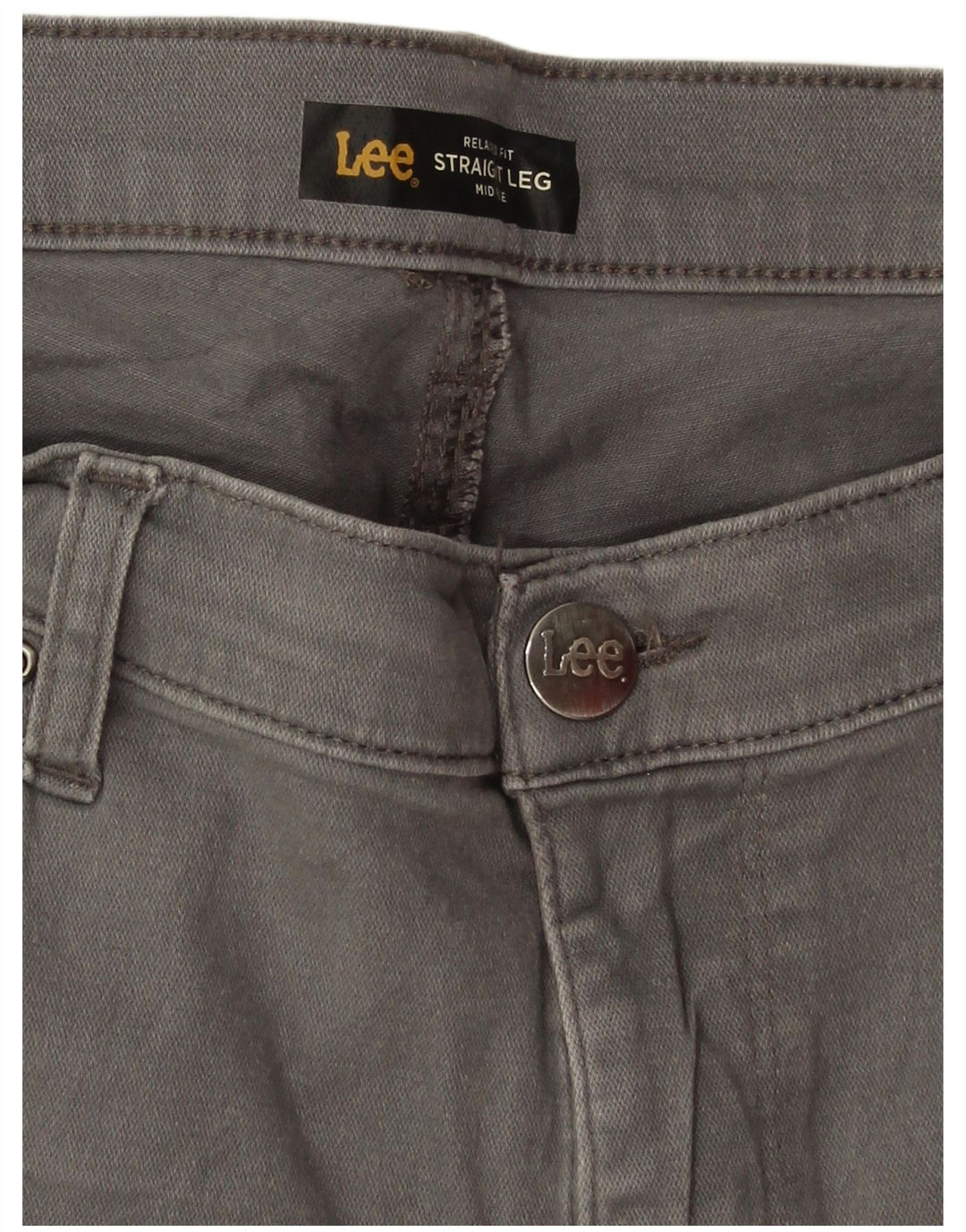 LEE Womens Mid Rise Regular Fit Straight Jeans W32 L29 Grey