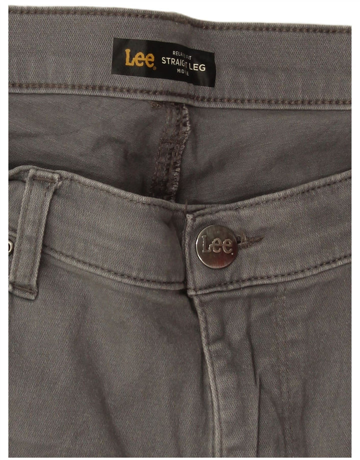LEE Womens Mid Rise Regular Fit Straight Jeans W32 L29 Grey