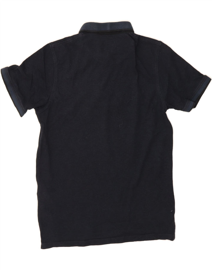JACK & JONES Mens Polo Shirt Medium Navy Blue Cotton Vintage Jack & Jones and Second-Hand Jack & Jones from Messina Hembry 