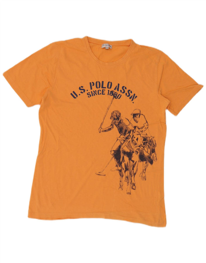 U.S. POLO ASSN. Mens Graphic T-Shirt Top Medium Orange