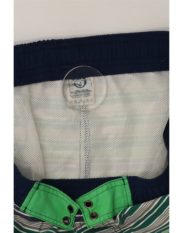 SERGIO TACCHINI Mens Swimming Shorts Large  Green Striped Polyester Vintage Sergio Tacchini and Second-Hand Sergio Tacchini from Messina Hembry 