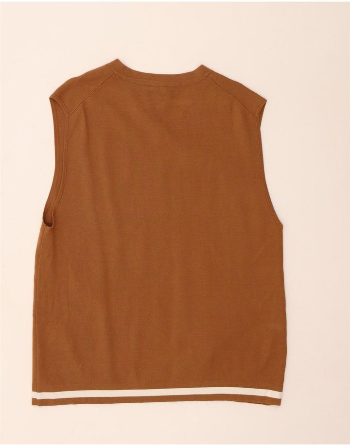 ZARA Mens Vest Tank Top Large Brown Viscose