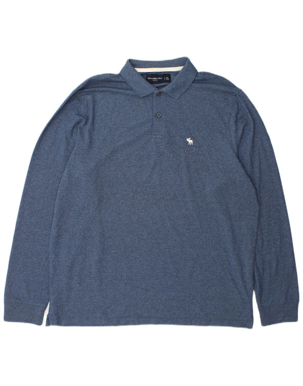 Abercrombie & Fitch Mens Long Sleeve Polo Shirt 2XL Blue Cotton