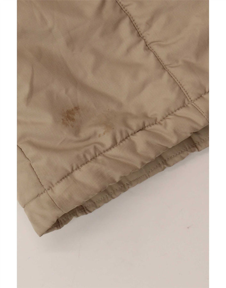 Jack Wolfskin Womens Hooded Padded Coat UK 12/14 Medium Beige Polyester