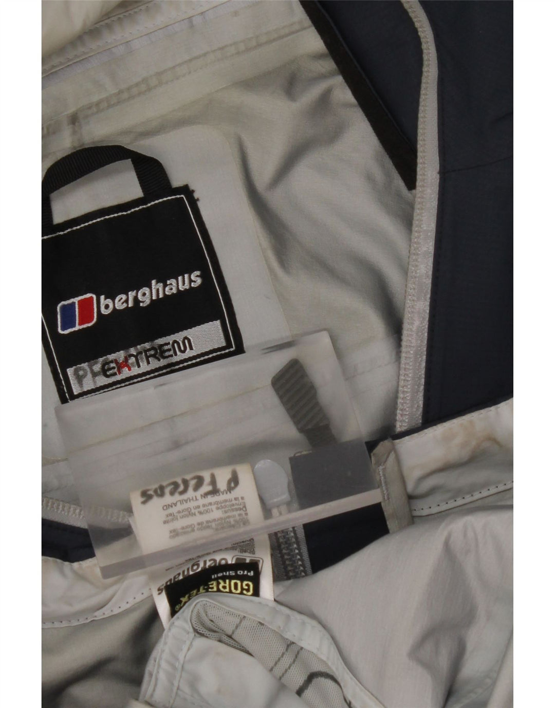 BERGHAUS Mens Hooded Rain Jacket UK 38 Medium Navy Blue Nylon