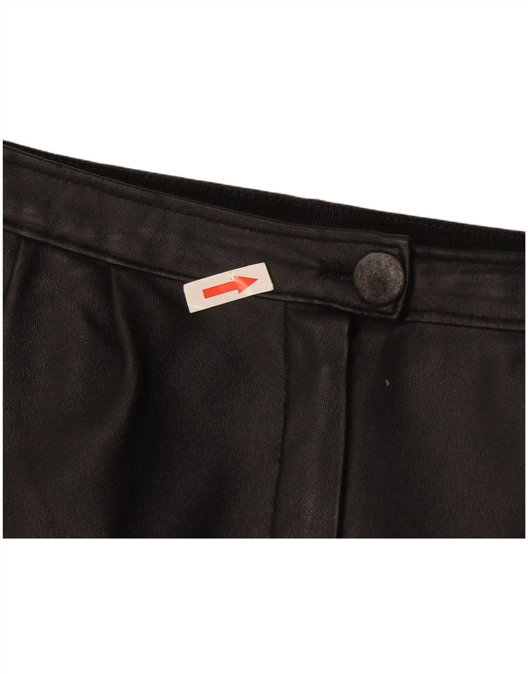 Vintage Womens Leather Skirt W28 Medium Black